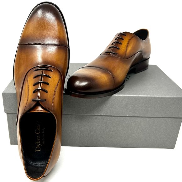 Bloomingdale's Exclusive Dylan Gray Fortuno Cognac Cap Toe Oxford Men's Shoes - Picture 1 of 7